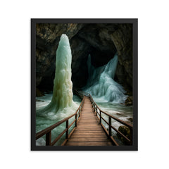 Scarisoara Ice Cave Romania framed print on a plain backdrop in size 16"x20".