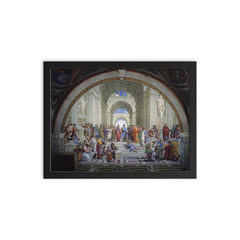 School of Athens by Raphael framed print on a plain backdrop in size 12"x16".