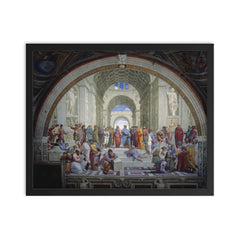 School of Athens by Raphael framed print on a plain backdrop in size 16"x20".