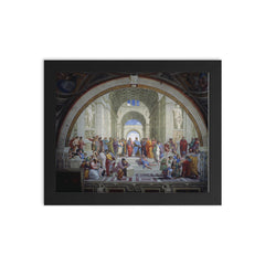 School of Athens by Raphael framed print on a plain backdrop in size 8"x10".