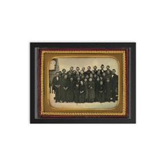 School Town of Greenwich, 1852 framed print on a plain backdrop in size 12"x16".