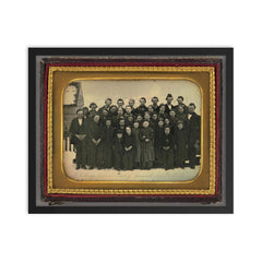 School Town of Greenwich, 1852 framed print on a plain backdrop in size 16"x20".