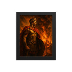 Scipio Africanus before burning Carthaginian horizon framed print on a plain backdrop in size 8"x10".