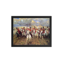 Scotland Forever! by Elizabeth Thompson, 1881 framed print on a plain backdrop in size 12"x16".