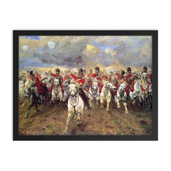 Scotland Forever! by Elizabeth Thompson, 1881 framed print on a plain backdrop in size 18"x24".