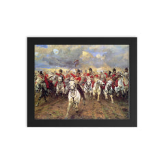 Scotland Forever! by Elizabeth Thompson, 1881 framed print on a plain backdrop in size 8"x10".