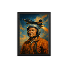 Scott Crossfield framed print on a plain backdrop in size 12"x16".