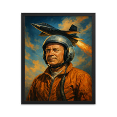 Scott Crossfield framed print on a plain backdrop in size 16"x20".