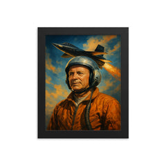 Scott Crossfield framed print on a plain backdrop in size 8"x10".