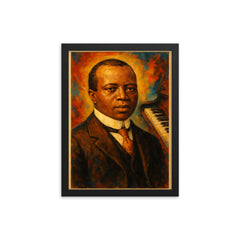 Scott Joplin framed print on a plain backdrop in size 12"x16".