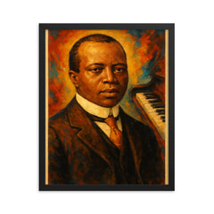 Scott Joplin framed print on a plain backdrop in size 16"x20".