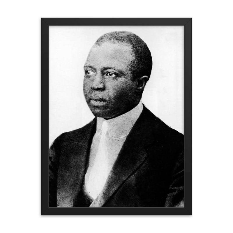 Scott Joplin framed print on a plain backdrop in size 18