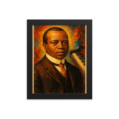 Scott Joplin framed print on a plain backdrop in size 8"x10".