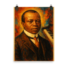 Scott Joplin poster on a plain backdrop in size 8"x10".