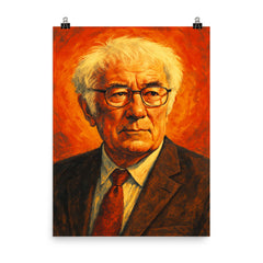 Seamus Heaney poster on a plain backdrop in size 8"x10".