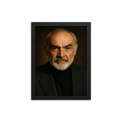 Sean Connery framed print on a plain backdrop in size 12"x16".