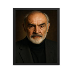 Sean Connery framed print on a plain backdrop in size 16"x20".
