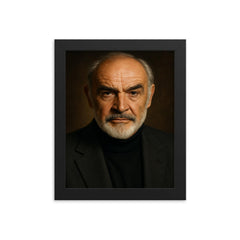 Sean Connery framed print on a plain backdrop in size 8"x10".