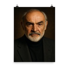 Sean Connery poster on a plain backdrop in size 8"x10".