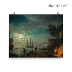 Seaport by Moonlight by Claude Joseph Vernet, 1771 poster 2