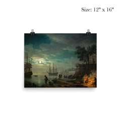 Seaport by Moonlight by Claude Joseph Vernet, 1771 poster 3