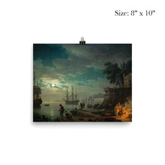 Seaport by Moonlight by Claude Joseph Vernet, 1771 poster 4
