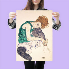 Seated Woman with Bent Knee by Egon Schiele poster 3