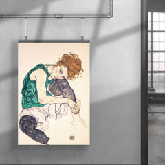 Seated Woman with Bent Knee by Egon Schiele poster 4