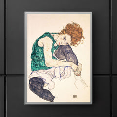 Seated Woman with Bent Knee by Egon Schiele poster 5