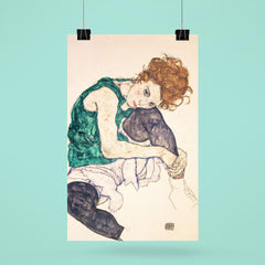Seated Woman with Bent Knee by Egon Schiele poster 6