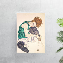 Seated Woman with Bent Knee by Egon Schiele poster 7