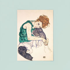 Seated Woman with Bent Knee by Egon Schiele poster 8