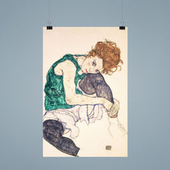 Seated Woman with Bent Knee by Egon Schiele poster 9