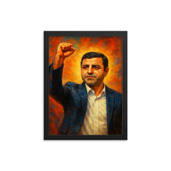Selahattin Demirtas framed print on a plain backdrop in size 12"x16".