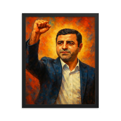 Selahattin Demirtas framed print on a plain backdrop in size 16"x20".