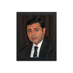 Selahattin Demirtas framed print on a plain backdrop in size 8"x10".