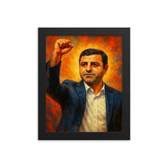 Selahattin Demirtas framed print on a plain backdrop in size 8"x10".