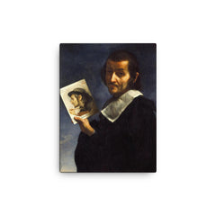 Self-Portarit by Carlo Dolci canvas print on a plain backdrop in size 12"x16".