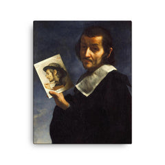Self-Portarit by Carlo Dolci canvas print on a plain backdrop in size 16"x20".
