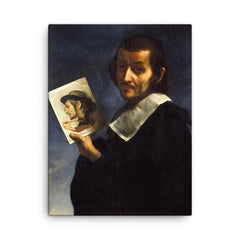 Self-Portarit by Carlo Dolci canvas print on a plain backdrop in size 18"x24".