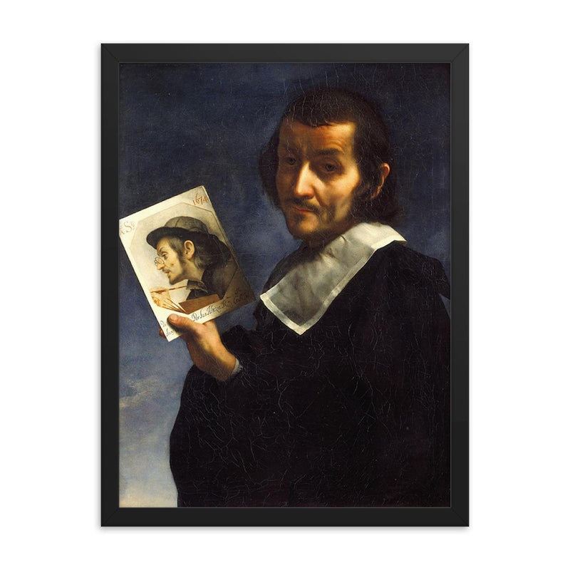 Self-Portarit by Carlo Dolci framed print on a plain backdrop in size 18