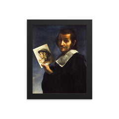 Self-Portarit by Carlo Dolci framed print on a plain backdrop in size 8"x10".