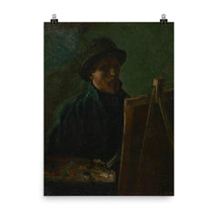 Self-Portrait as a Painter by Vincent van Gogh, 1886 poster on a plain backdrop in size 8"x10".