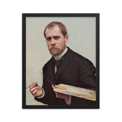 Self-Portrait by Émile Friant framed print on a plain backdrop in size 16"x20".