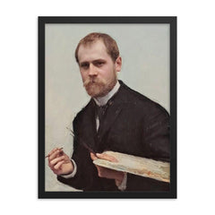 Self-Portrait by Émile Friant framed print on a plain backdrop in size 18"x24".