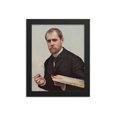 Self-Portrait by Émile Friant framed print on a plain backdrop in size 8"x10".