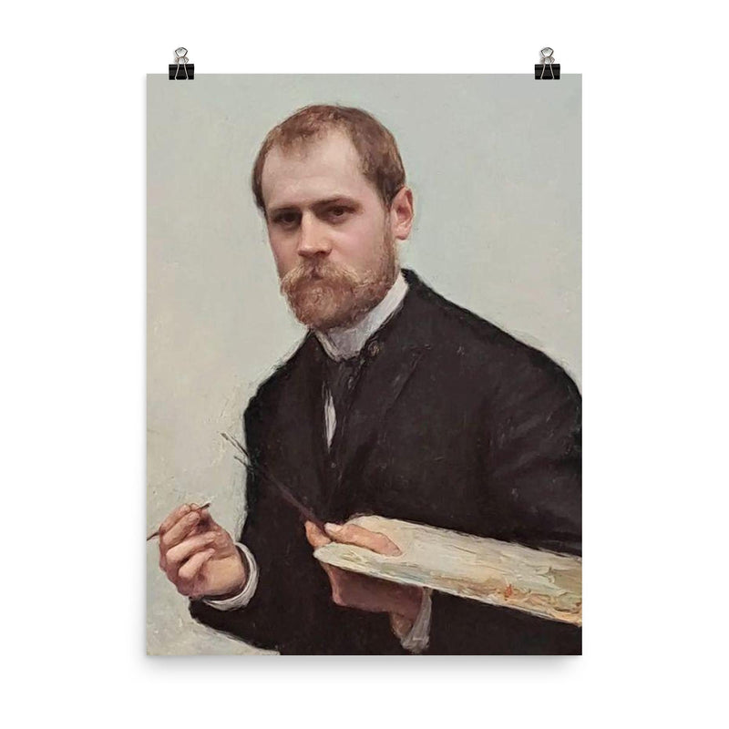 Self-Portrait by Émile Friant poster on a plain backdrop in size 8