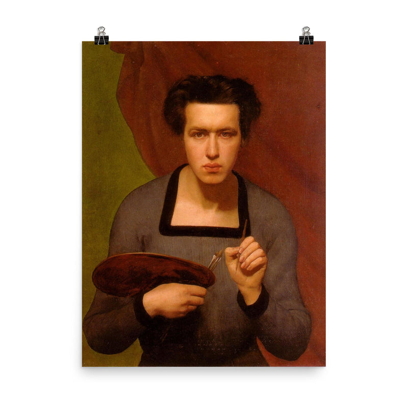 Self-Portrait by Anne-François-Louis Janmot, 1832 poster on a plain backdrop in size 8