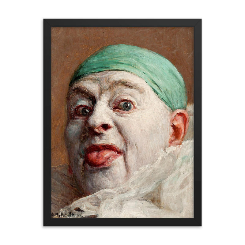 Self Portrait by Armand Henrion framed print on a plain backdrop in size 18