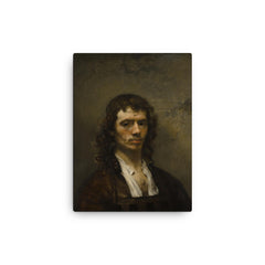 Self Portrait by Carel Fabritius canvas print on a plain backdrop in size 12"x16".